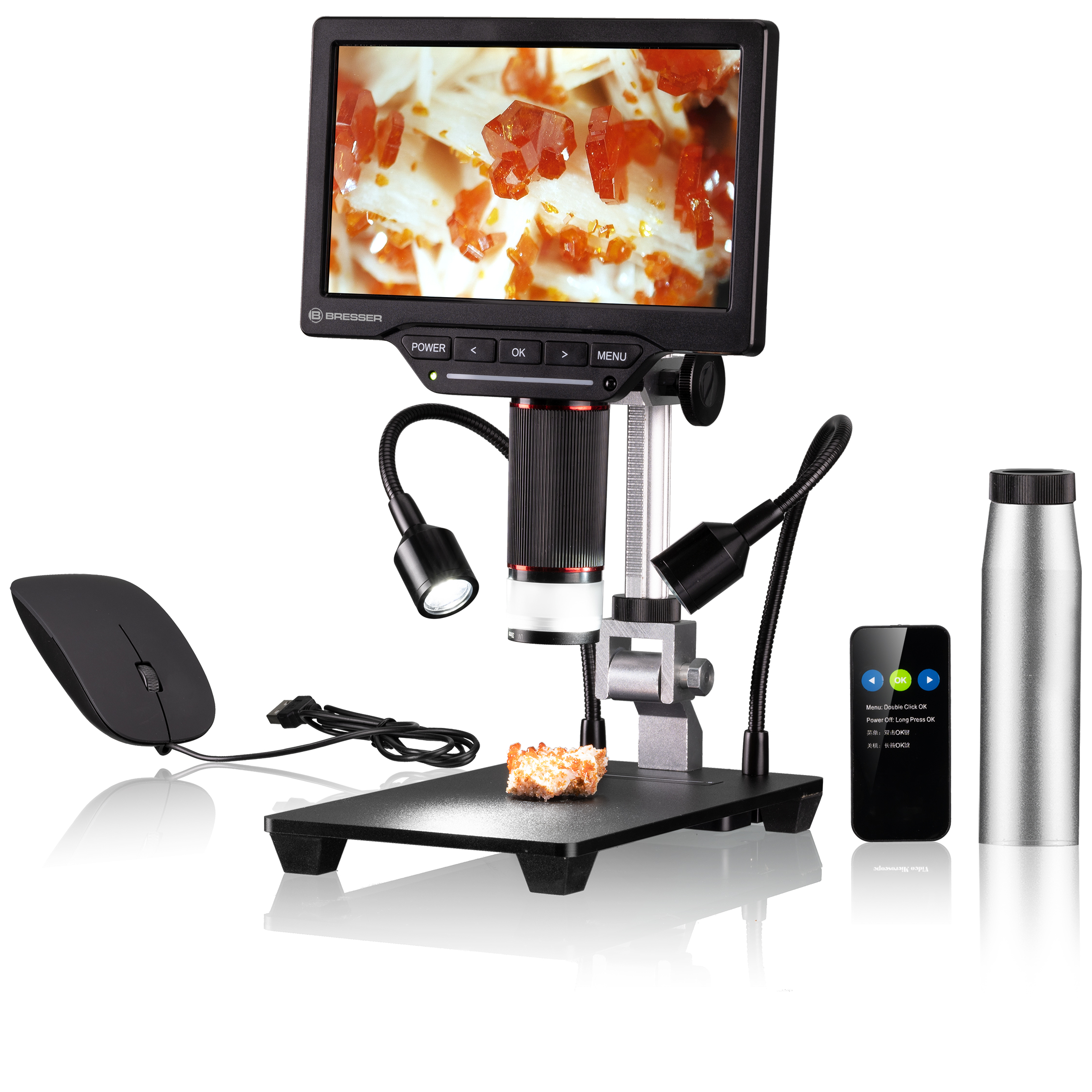 BRESSER Microscopio digitale WLAN 1080P 2L con schermo LCD