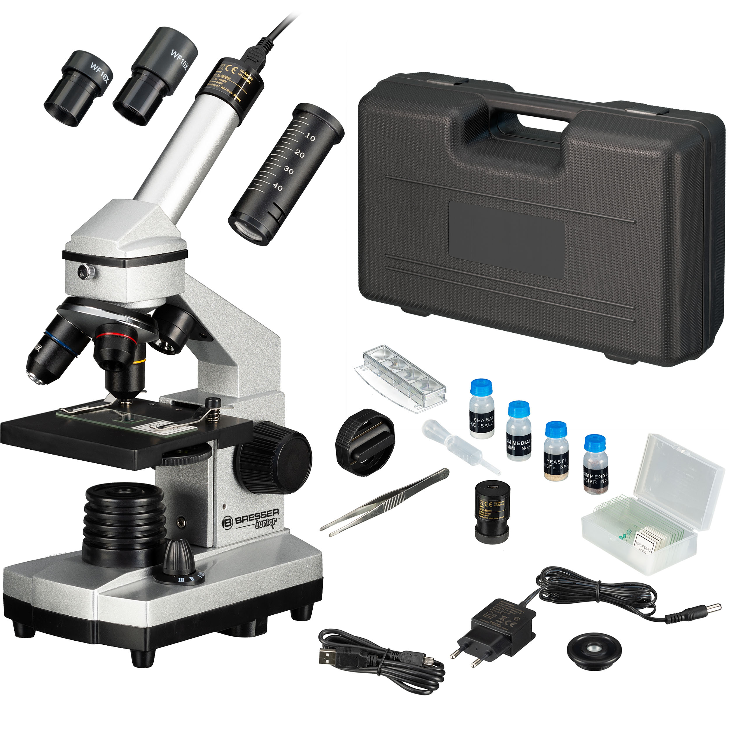 Set Microscopio BRESSER JUNIOR 40x-1024x con Custodia rigida