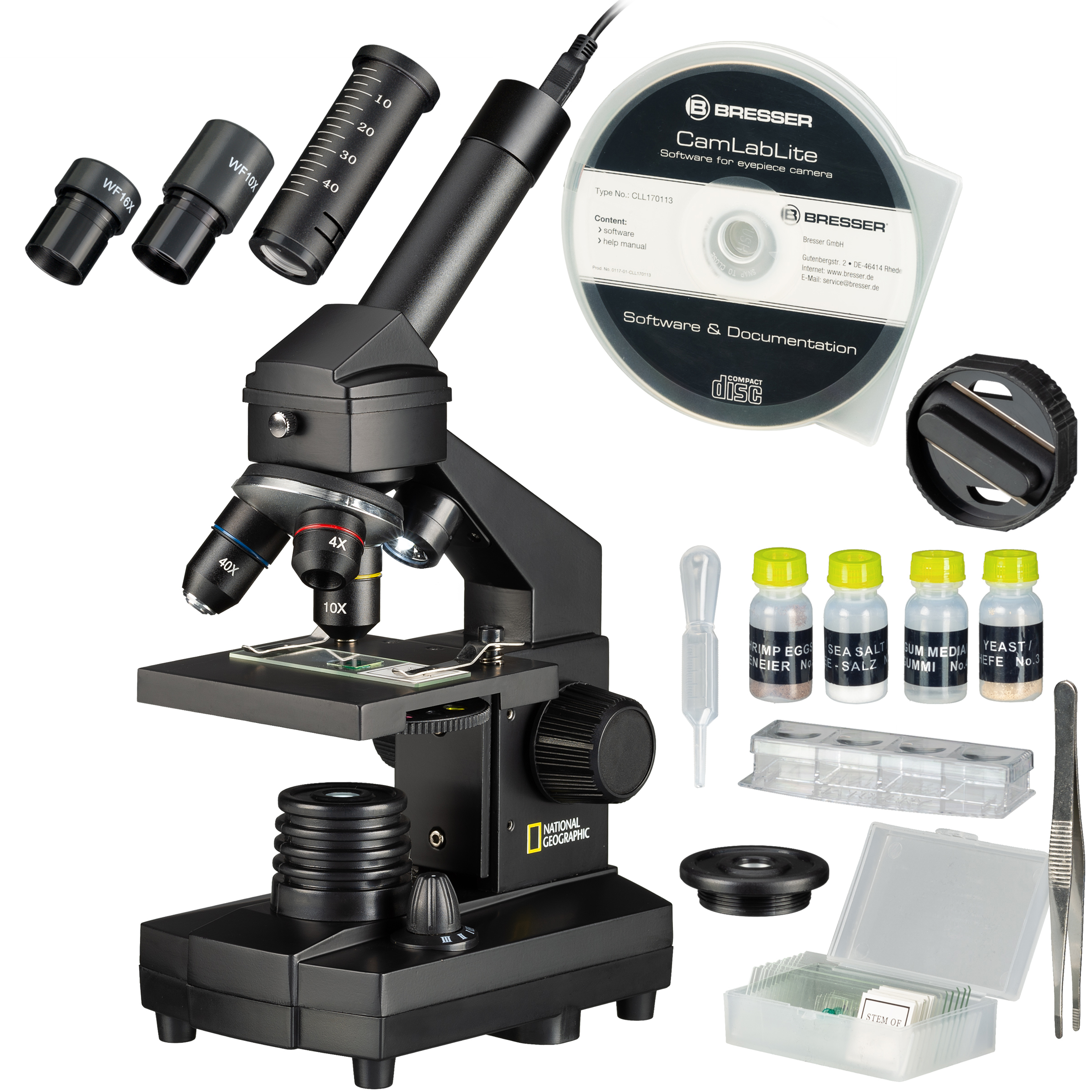 Microscopio NATIONAL GEOGRAPHIC 40x-1024x (con valigetta e oculare USB)