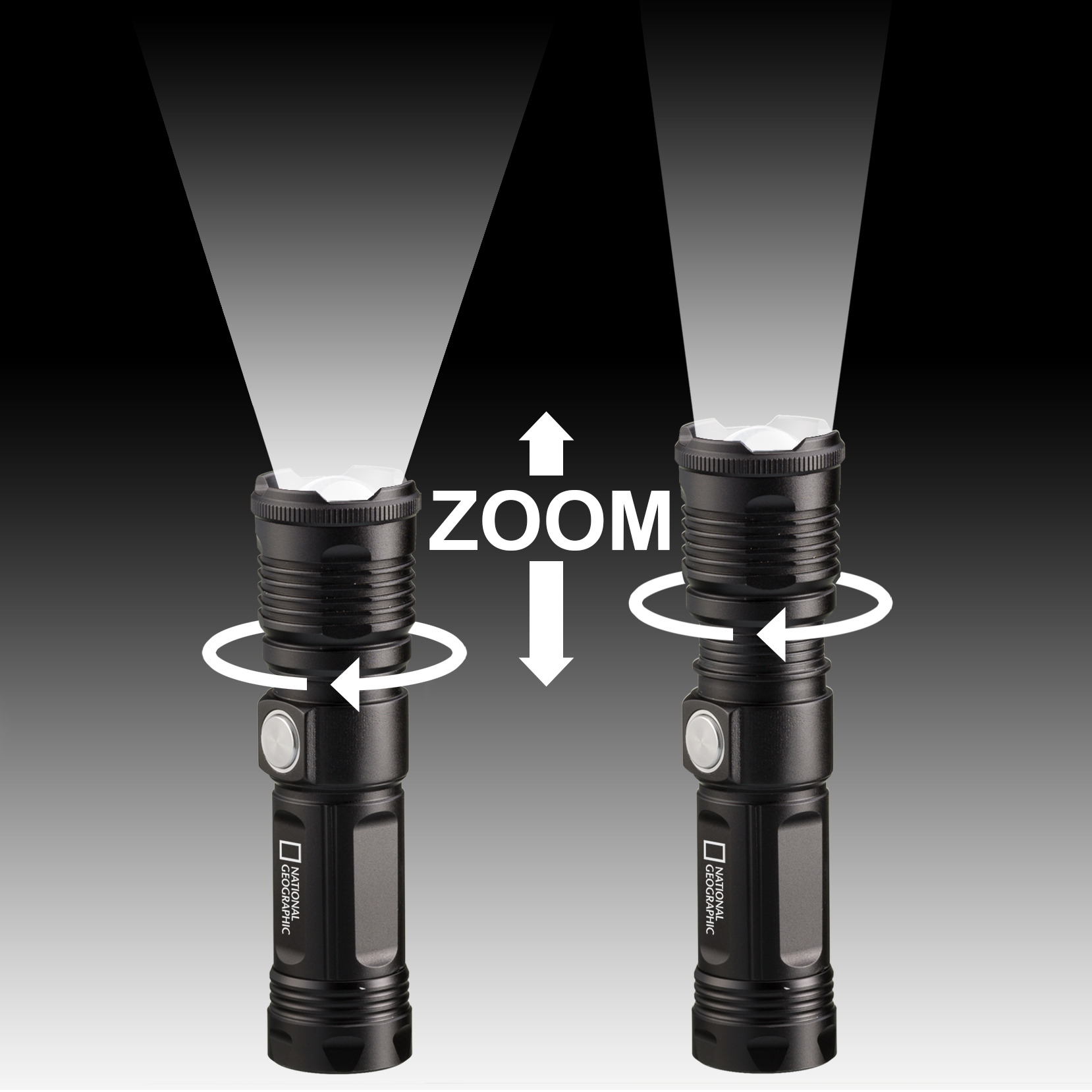 Torcia con zoom LED ILUMINOS 1000 NATIONAL GEOGRAPHIC 1000 lm