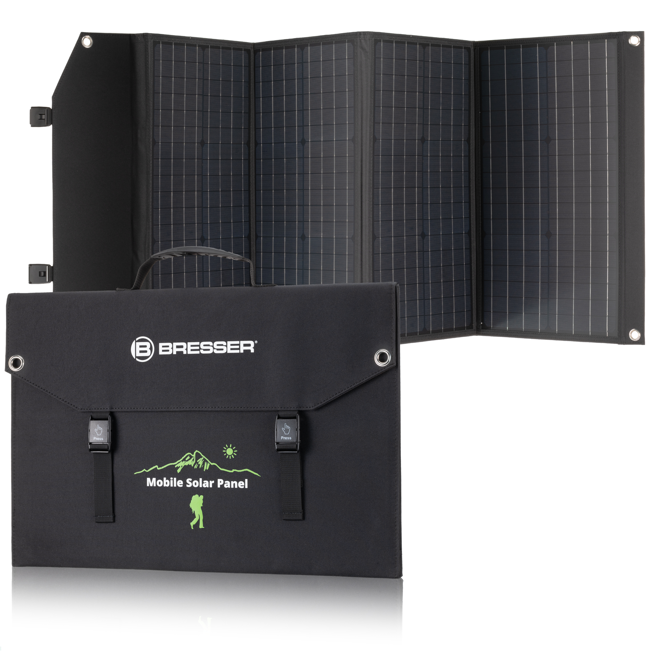 BRESSER Set accumulatore portatile 1200 W + caricabatterie solare portatile 120 W