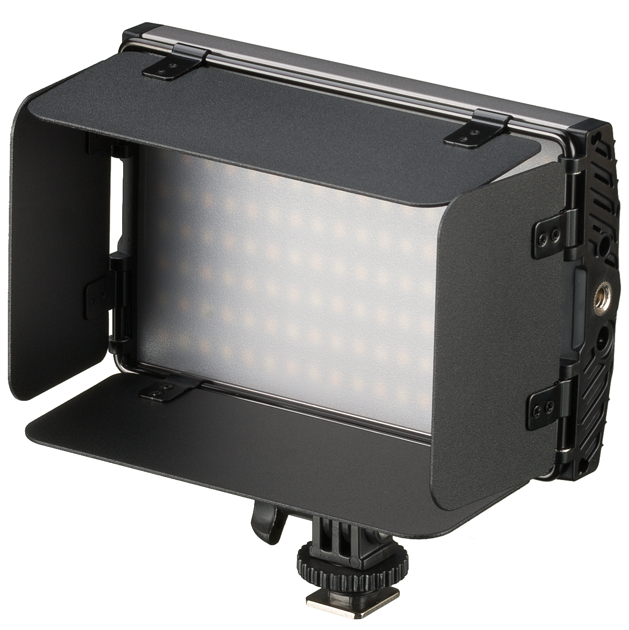 Pannello luminoso a LED bicolore BRESSER PT Pro 15B-II con alette frangiluce, batteria e custodia