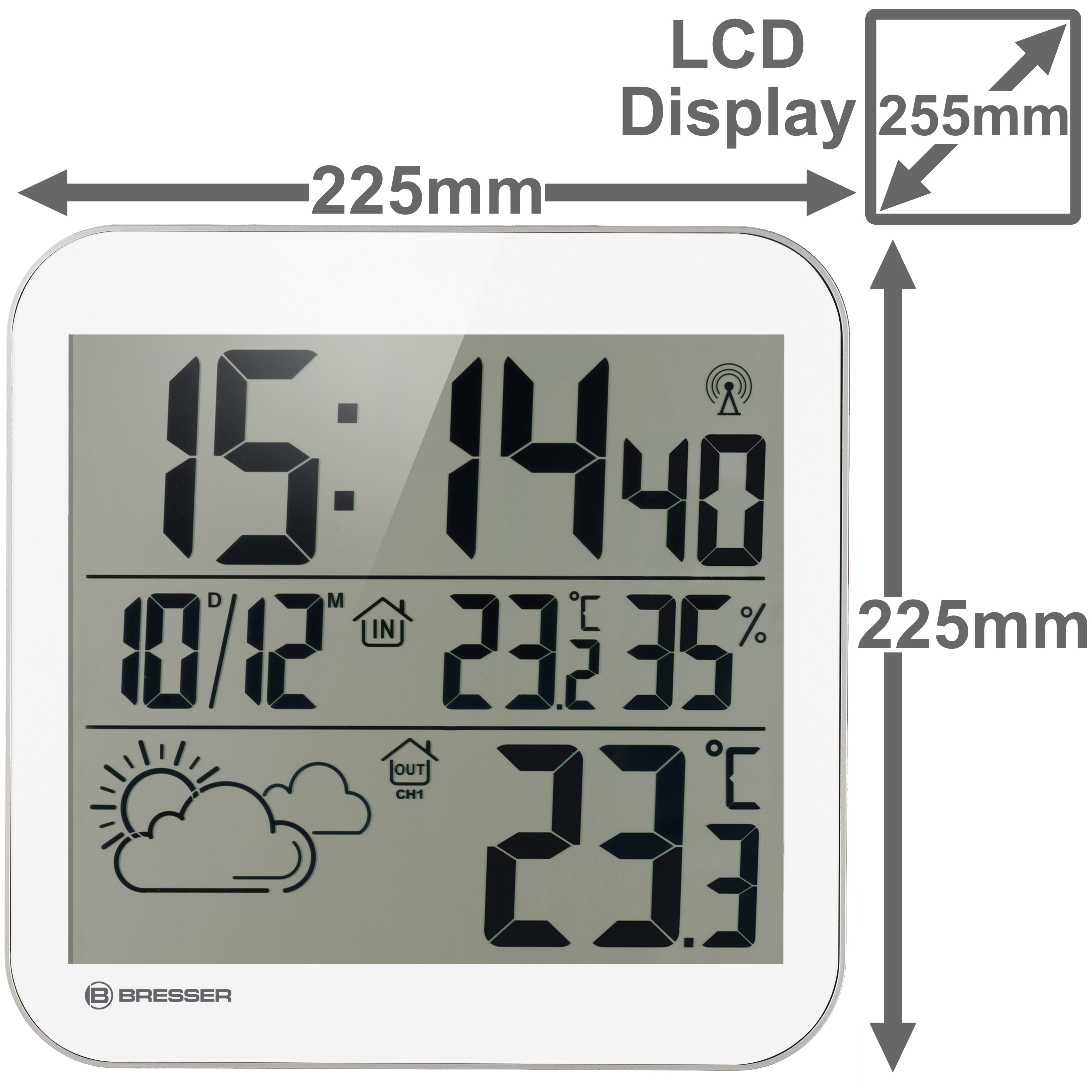 BRESSER MyTime LCD Wetter-Wanduhr (Refurbished)